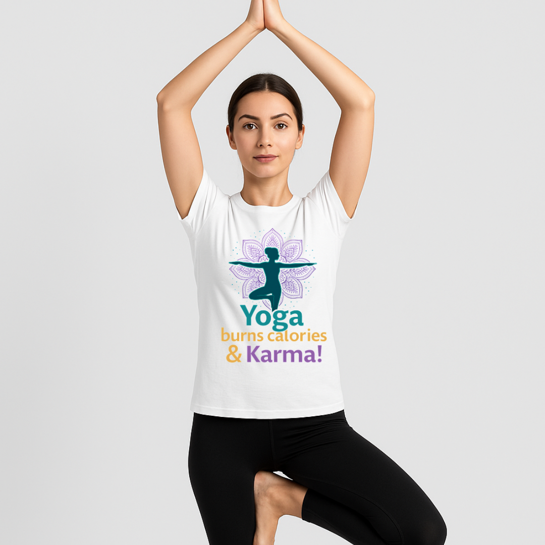 Yoga Burns Calories & Karma™ - Spiritual Yoga T-Shirt for Women