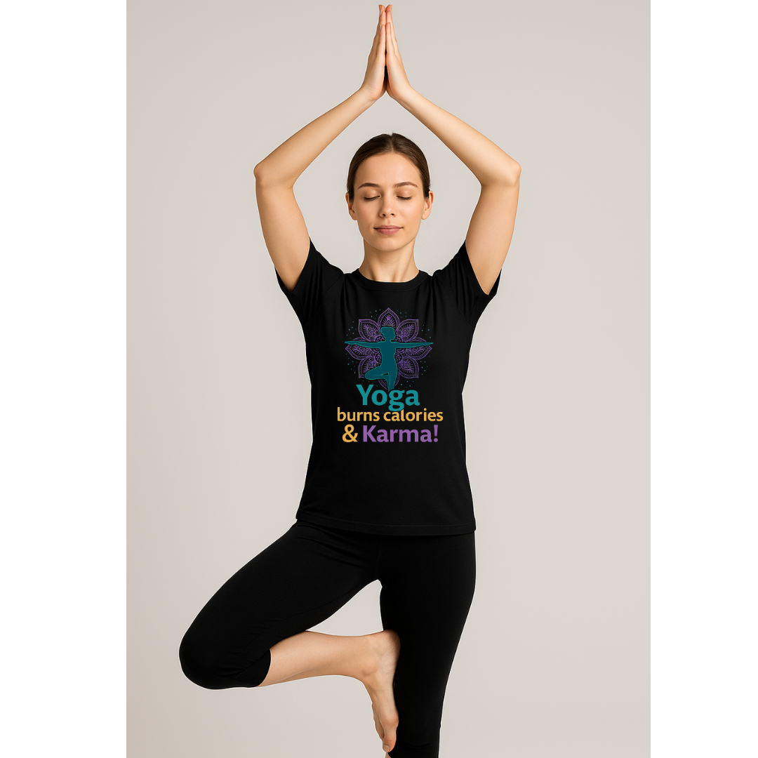 Yoga Burns Calories & Karma™ - Spiritual Yoga T-Shirt for Women